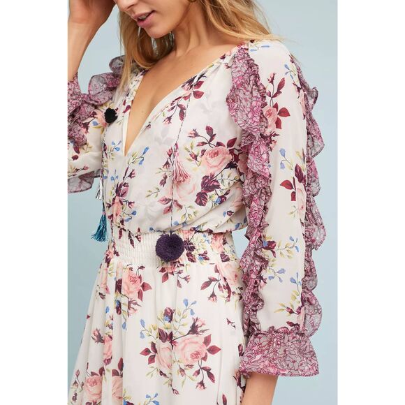 Misa LA Francoise Floral Ruffle Fairy Dress Sz. L New w Flaw - Picture 3 of 13